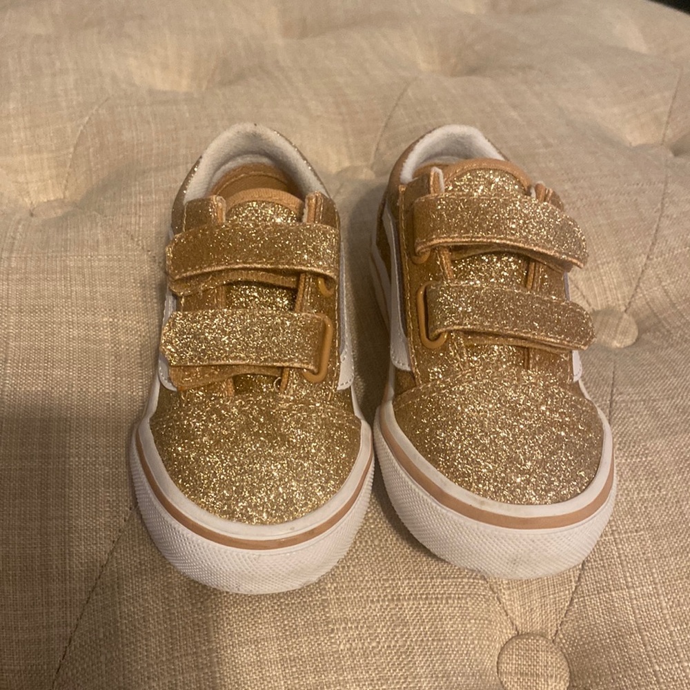 Gold Velcro Vans